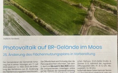 Rundschau vom 25.4.2025 – Photovoltaik auf dem BR Gelände im Moos