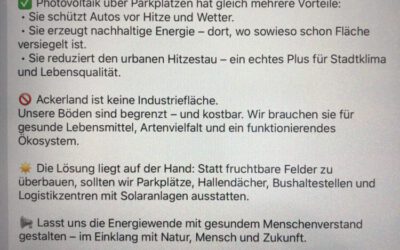 Lasst uns klüger mit unseren Flächen umgehen