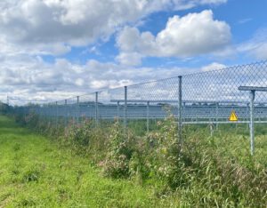 Der Zaun ist innerhalb weniger Wochen unten komplett überwuchert. Keinerlei Durchdringen für Niederwild. Große Durchlässe für Großwild gibt es überhaupt nicht.